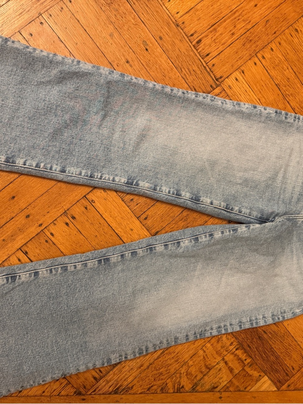Ag Light Blue Denim Jeans - Saige Wide Leg Crop